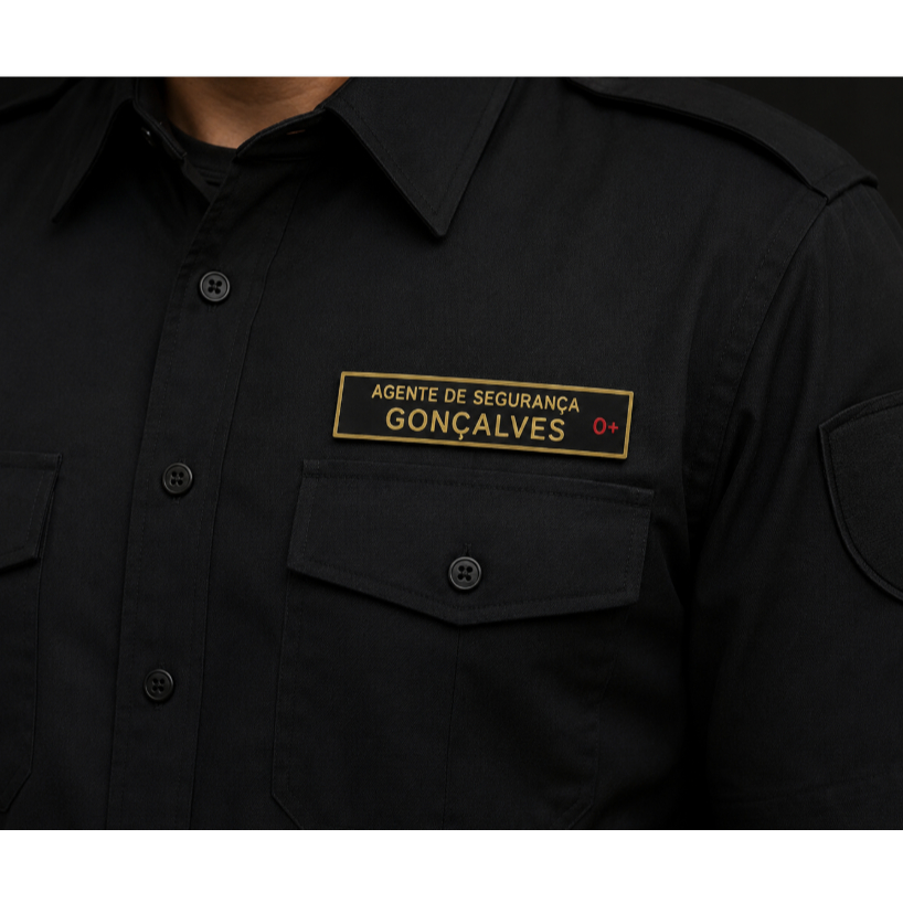 Tarjeta Premium Personalizada para Agente de Segurança com Tipo Sanguíneo