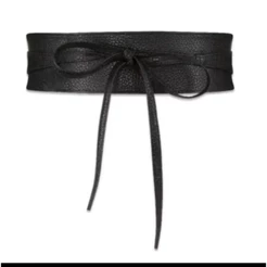 Cinto Faixa de Cintura Largo Feminino Preto - Ajustável com Laço de Corset, Conforto e Estilo
