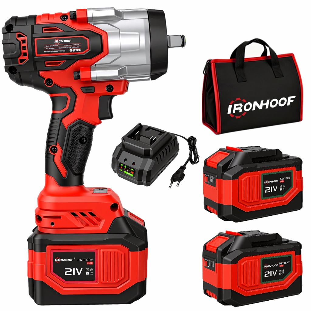 Chave De Impacto Potente 1700/1200NM Parafusadeira Brushless 2 Bateria
