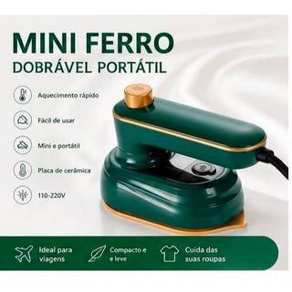 Mini Ferro de Passar Compacto com Reservatório de Água 50ml Bivolt 110-220V