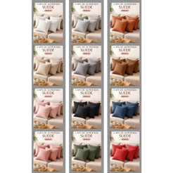 Capa de Almofada Luxo Suede Premium Tamanho 45x45 Com Zíper Invisível Conforto e Sofisticação