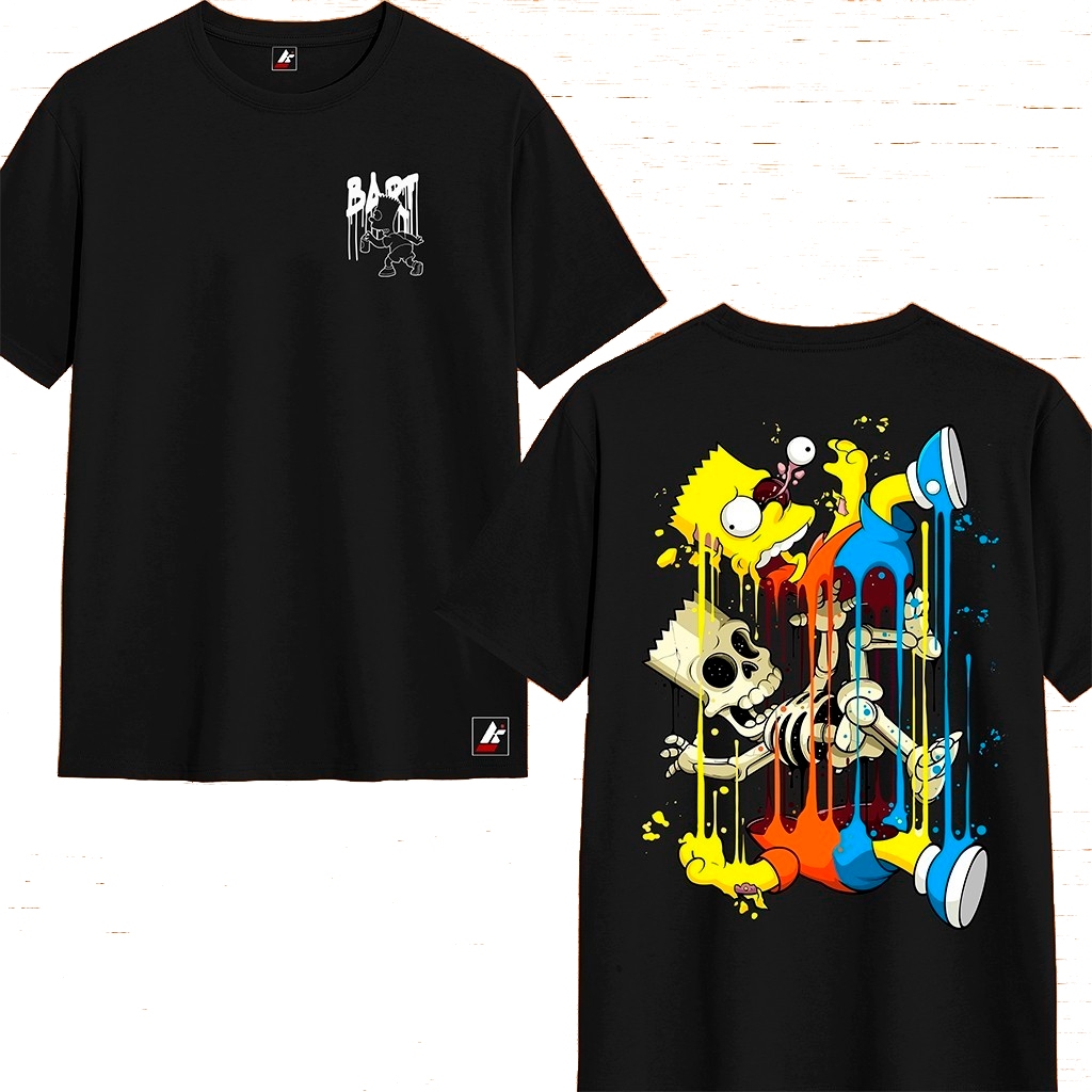 Camiseta Bart Simpson Infantil Juvenil e Adulto 100% Algodão Streetwear Estampada Camiseta Masculina e Feminina