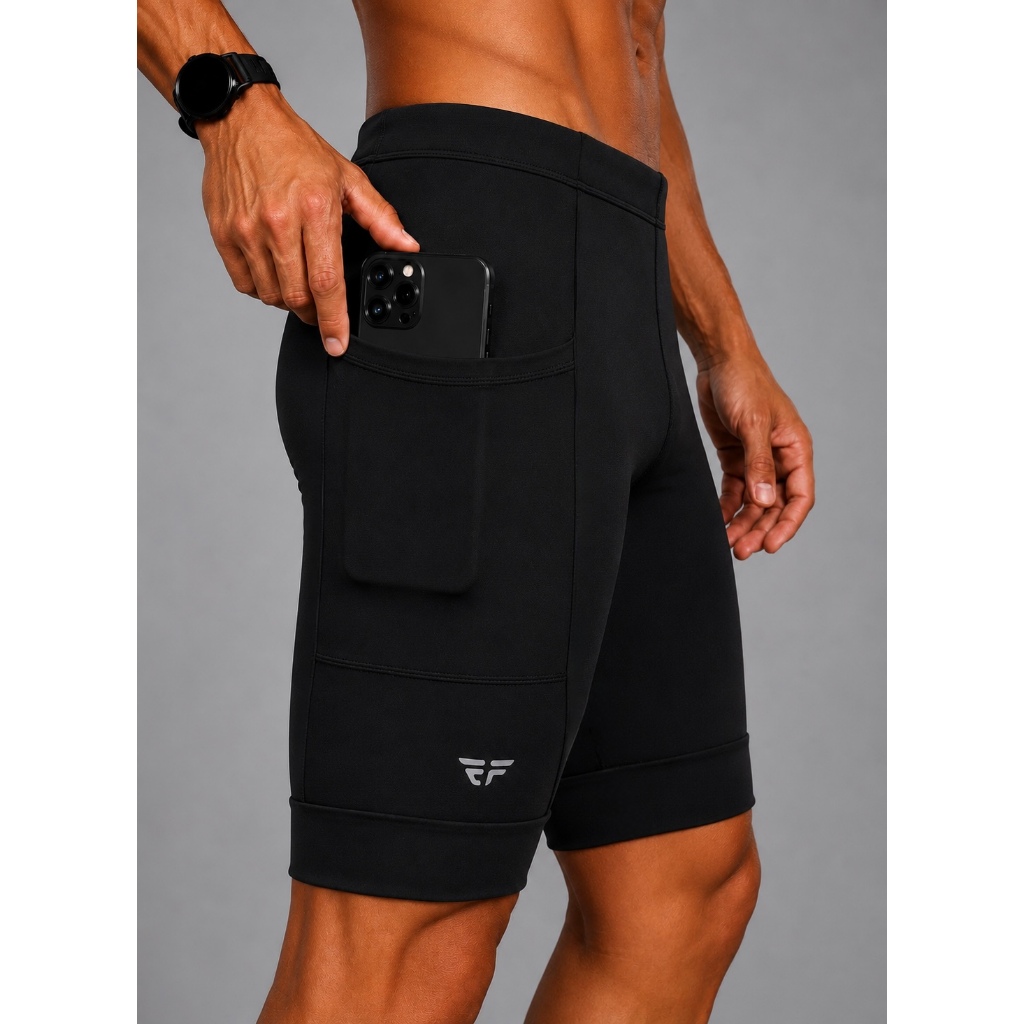 Bermuda De Compressão Masculina Com Bolso Corrida Academia