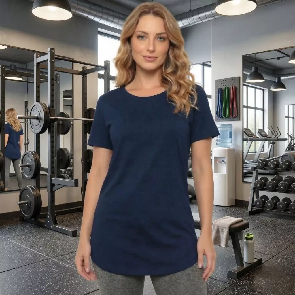 Camiseta Longline Feminina Cobre Bumbum Academia Treino Dia a dia Caminhada