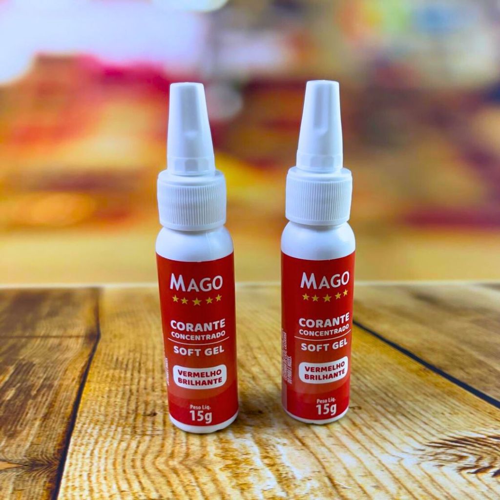 15 CORANTE SOFTGEL 15G VERMELHO BRILHANTE, PARA MORANGO DO AMOR (MAGO) (CHOCO)