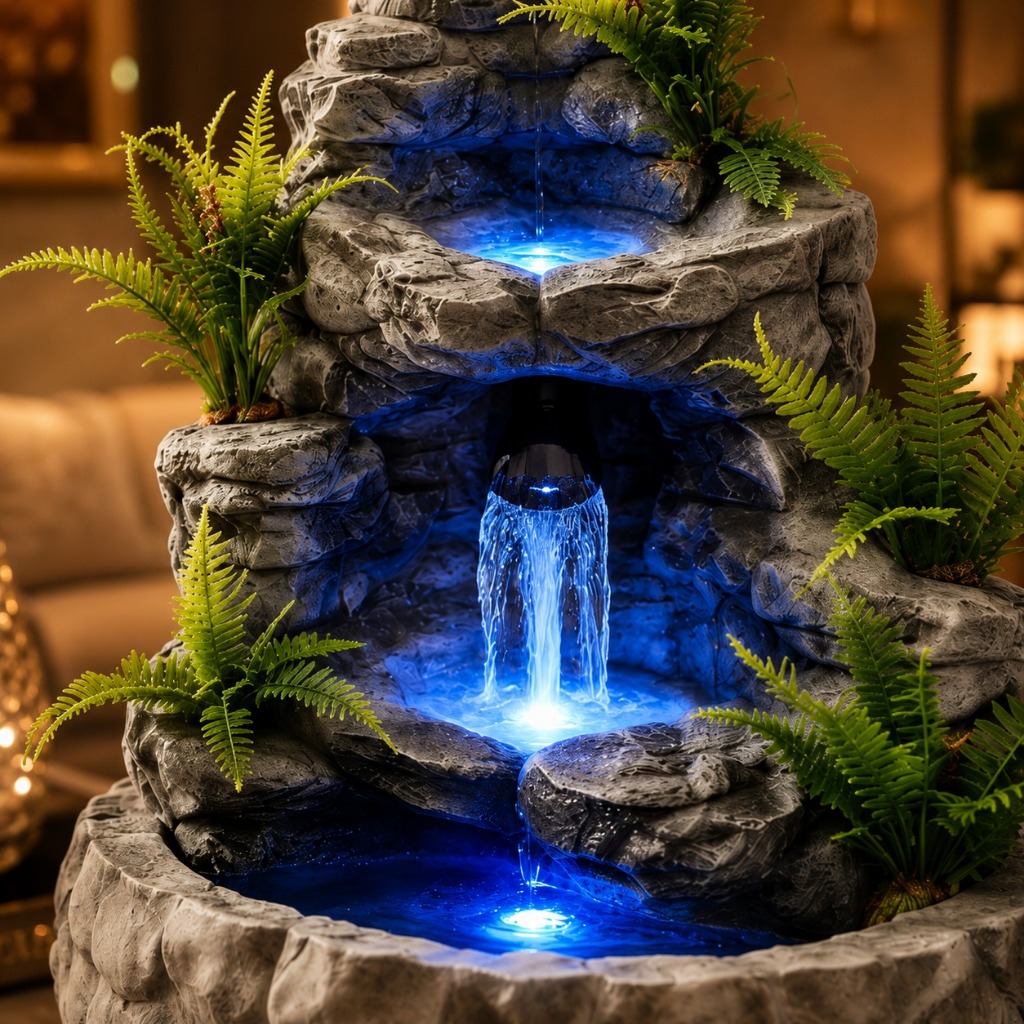 Cascata de Água Fonte Decoração Presente Relaxante Tranquilidade