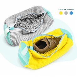 Saco Para Lavar Tênis Na Máquina Com Zíper, Bolsa Protetora Para Sapatos - Kit 1/2/3 Unidades