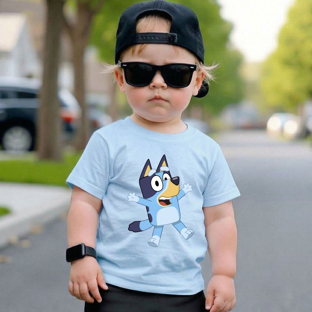 Camiseta Infantil Menino Estampa Desenho Bluey Algodão 100% Premium Blusa Criança Confortável
