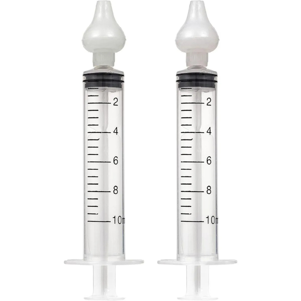 Kit Com 2 Seringa Lavagem 10ml Higienização Nasal Bico Silicone