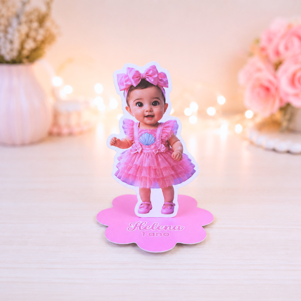 Aplique 3D 5x5 Mascotinho IA personalizado para latinha caixinha acrílica Lembrancinha para festa