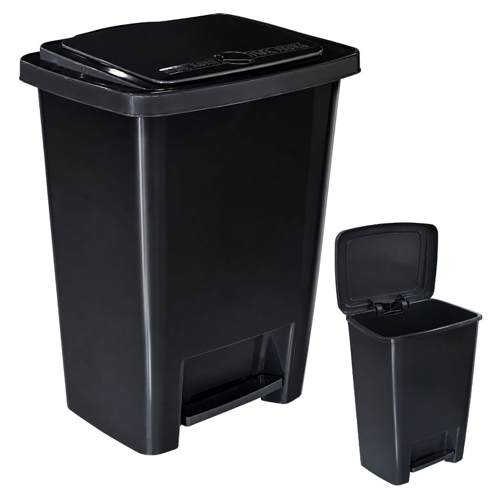 Lixeira De 35 Litros Preta Com Pedal Pratico