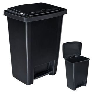 Lixeira De 35 Litros Preta Com Pedal Pratico