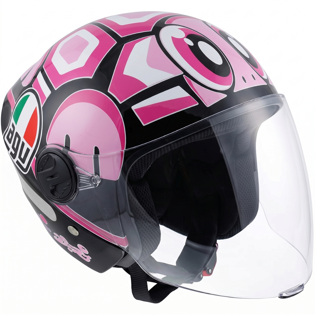 Capacete Liberty New 3 Personalizado Tartaruga Vr Rosa
