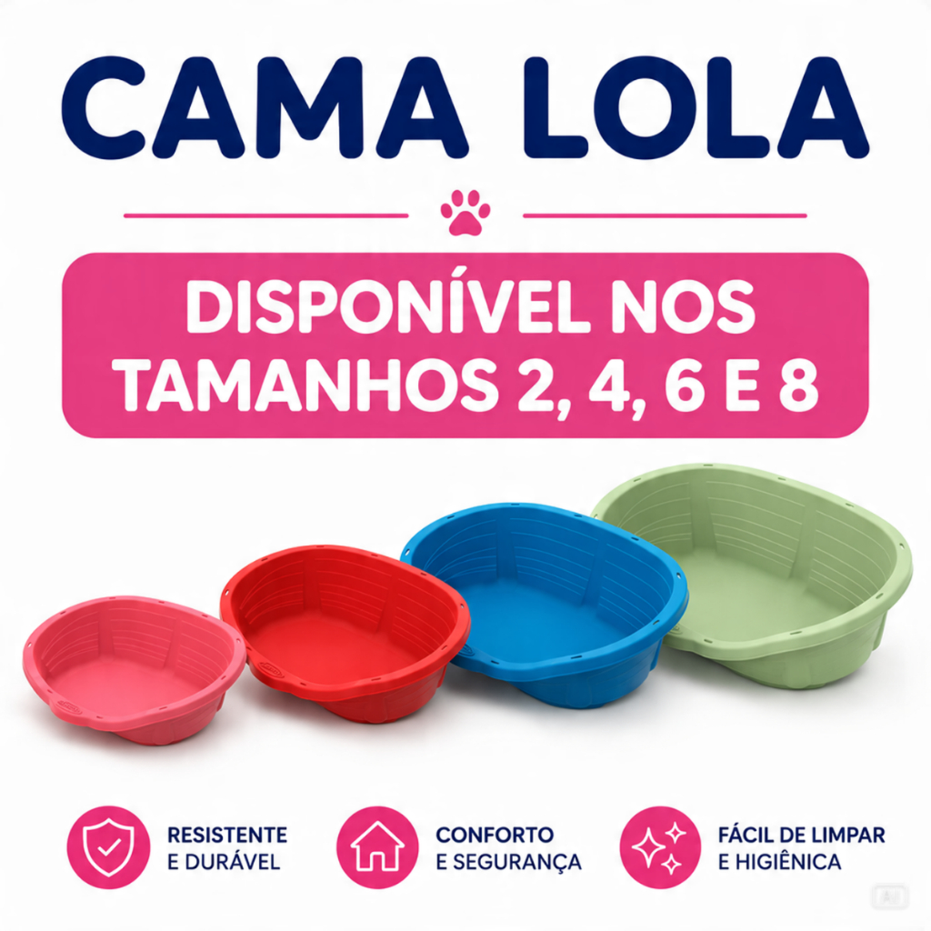 Cama Eco Sustentável Cães Plástica Cachorrinhos Design Confortável Exclusivo  Lola Plast Pet