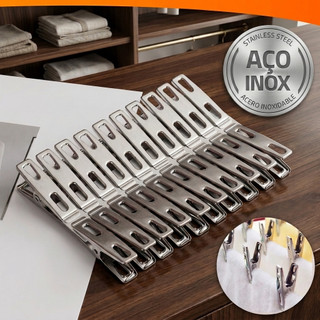 Kit 100 Grampos Pregadores De Roupa 100% Prendedores Aço Inox Super Resistentes Inoxidavel