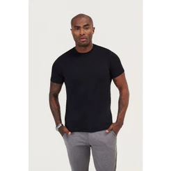 Camiseta Algodão Egípcio Premium Não Desbota - Masculina Slim Lisa Básica Gola Careca Antiodor
