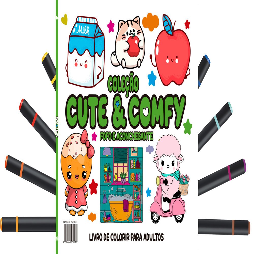 CUTE & COMFY COLORING BOOK FOR ADULTS - FOFO E ACONCHEGANTE - LIVRO DE COLORIR ADULTO
