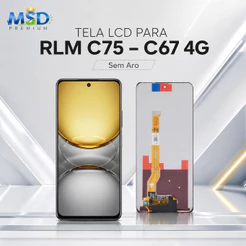 Tela Frontal Touch LCD para REALME C75 - C67 4G Preto - Testada e 100% Compatível