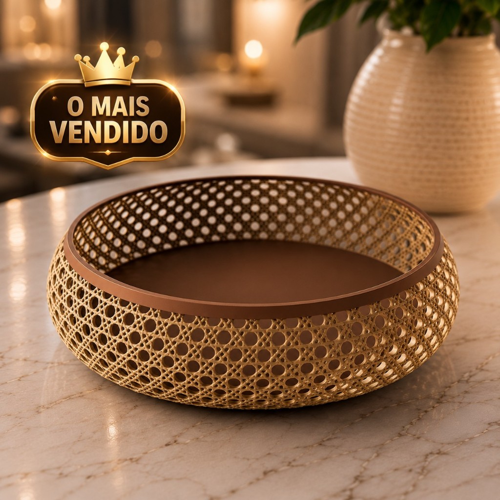 Cesto Decorativo Organizador Estilo Vimme impressão 3D Sala Quarto mesa