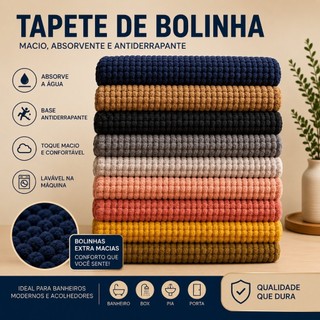 Tapete De Banheiro Microfibra Bolinha Antiderrapante Promoção