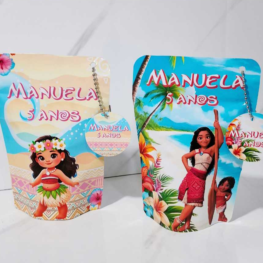 Saquinho Zip Lock Personalizado - Moana - Lembrancinha para aniversário/ Lembrancinha para festa infantil