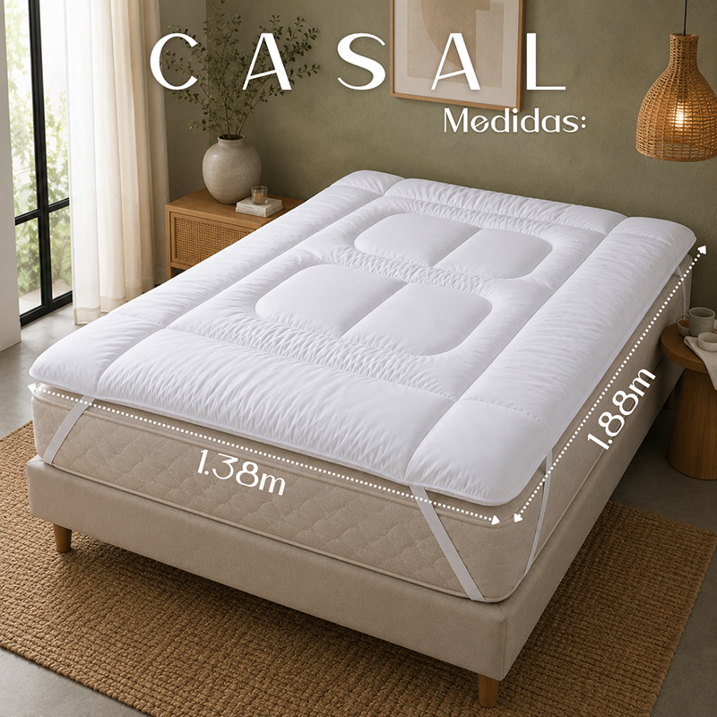 Pillow Top Casal Conforto Extra 400 Fios 400g Acolchoado