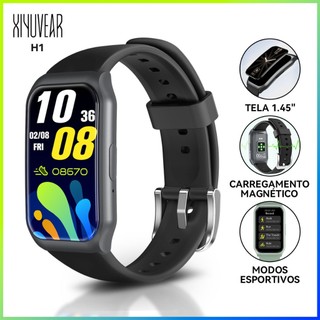 Mais Recente Smartwatch H1 | Tela Completa 1.45" + Monitoramento de Saúde 24h + Rastreame…