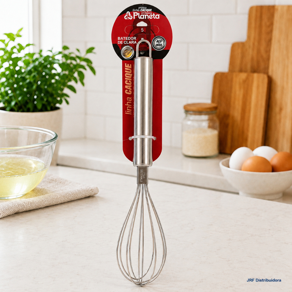 Batedor de Claras Fouet Aço Inox 30cm Planeta Utilidades Linha Cacique