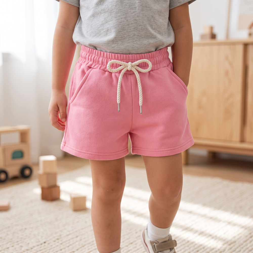 Short Moletinho Infantil Feminino Macio Confortável Casual Elástico Tamanhos 4 ao 14