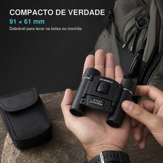 Binóculo 8x21 Compacto Portátil Dobrável para Viagem Observação de Aves e Esportes ECOODA EC3072