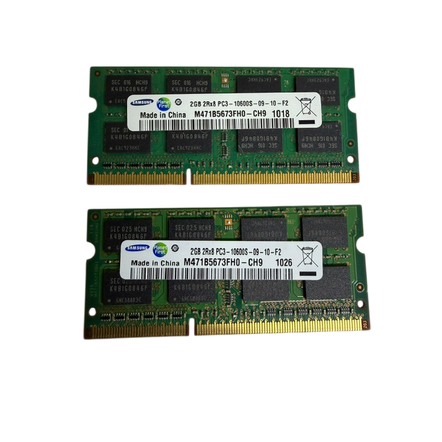 Kit memoria Notebook 4gb ddr3 pc3 ddr3 10600s 1333mhz 2rx8 Samsung m471b5673fh0 2 memoria de 2gb