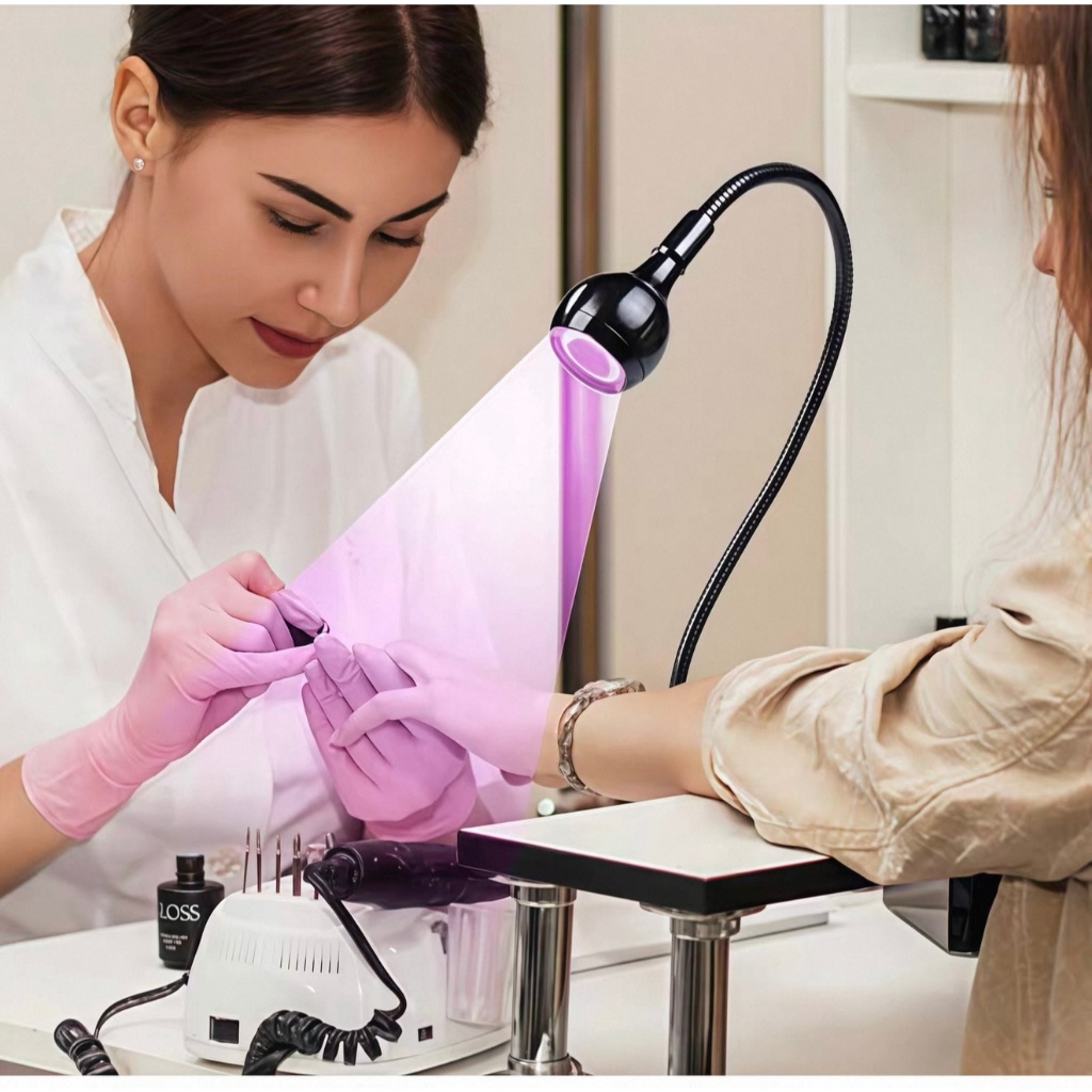 Luminária LED para Manicure USB UV Ultravioleta De Mesa Com Garra Presilha Galaxy Fixação em Qualquer Superfície