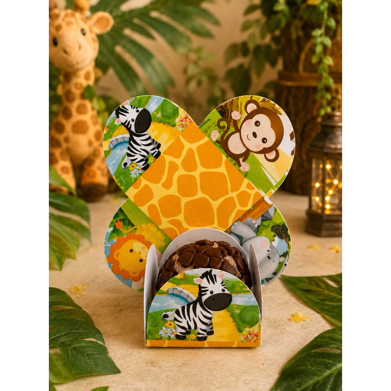 100 FORMINHAS PARA DOCINHOS BRIGADEIRO FESTAS ANIVERSÁRIO SAFARI BABY