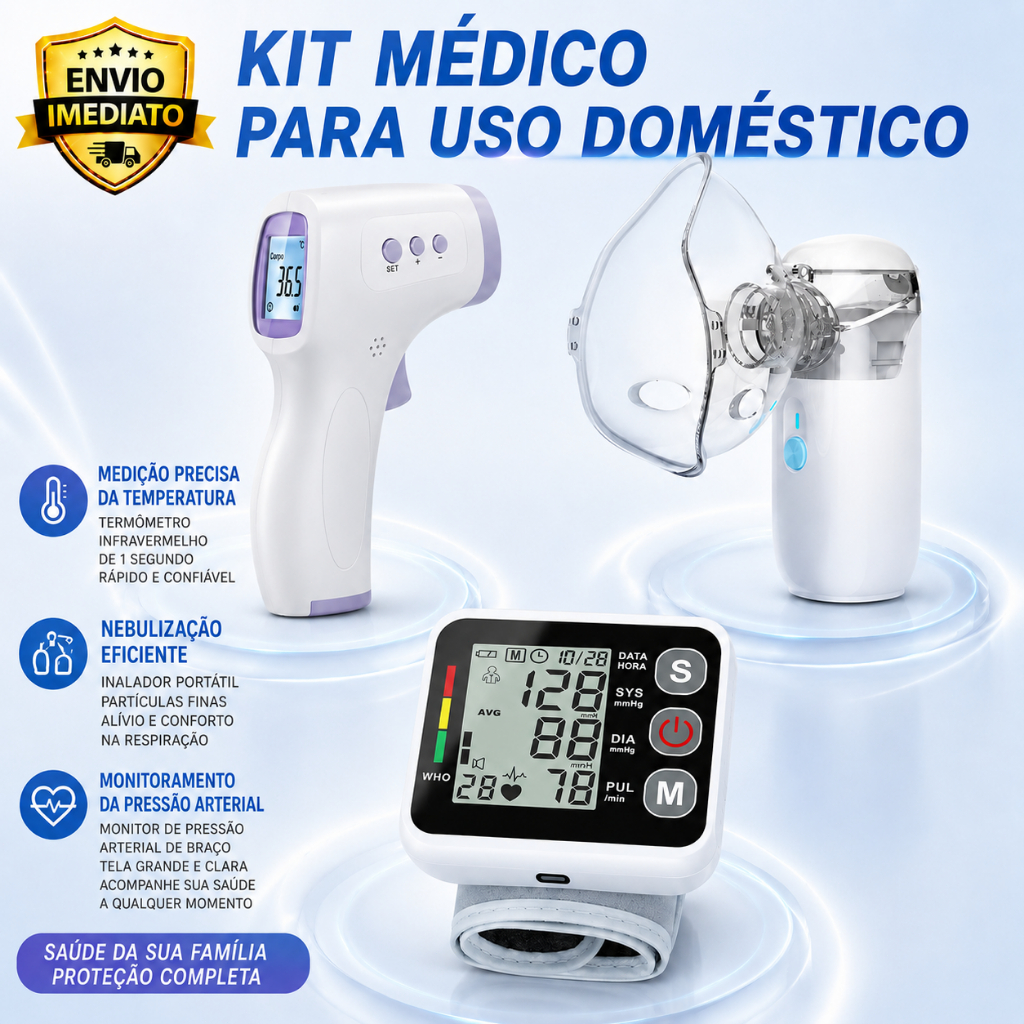 Medidor de Pressão Digital com Nebulizador e Termômetro