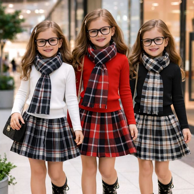 Conjunto Xadrez Infantil Inverno de menina 3 PEÇAS Junina /Julina / Agostina.