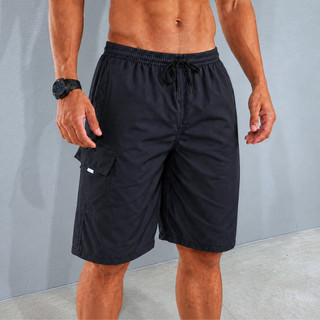 Bermuda Masculina Sarja Bermudas Masculinas Brim Cargo Bolso Elástico na Cintura Short Masculino