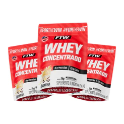 Kit 3x Whey Concentrado 1kg Refil - FTW