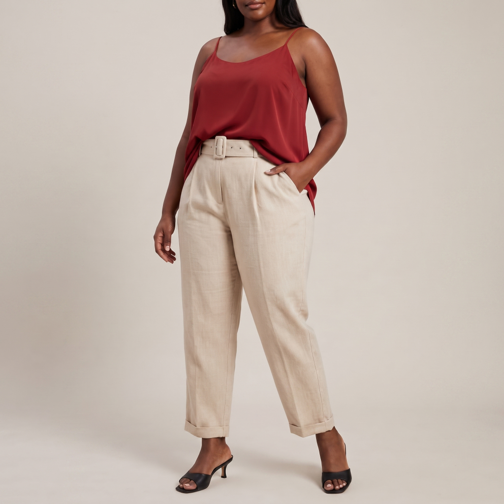 Calça Alfaiataria Feminina Cintura Alta com Cinto | Elegante, Confortável, Caimento Perfeito para Trabalho e Casual