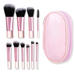 Kit 10 mini Pincéis de Maquiagem Profissional–Portátil Profissional Com Bolsa Para Viagem