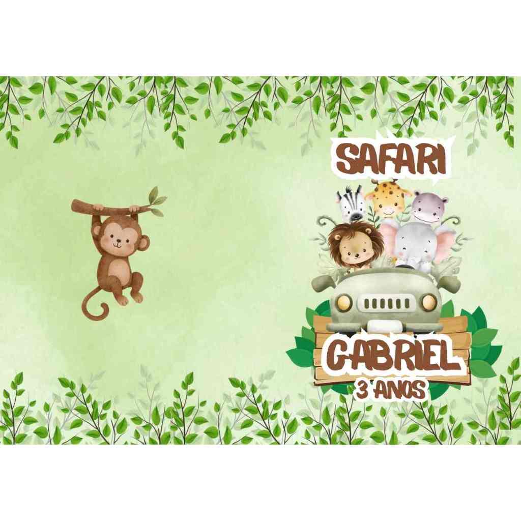Livrinho de Colorir Personalizado Safari verde | Lembrancinha Festa Infantil Aniversário Menino Menina