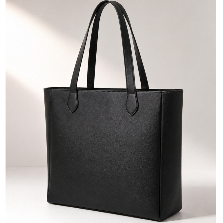Bolsa Feminina Tote Grande Com Zíper Elegante E Alça De Ombro Couro Sintético Lisa Casual Trabalho Dia a Dia Moda
