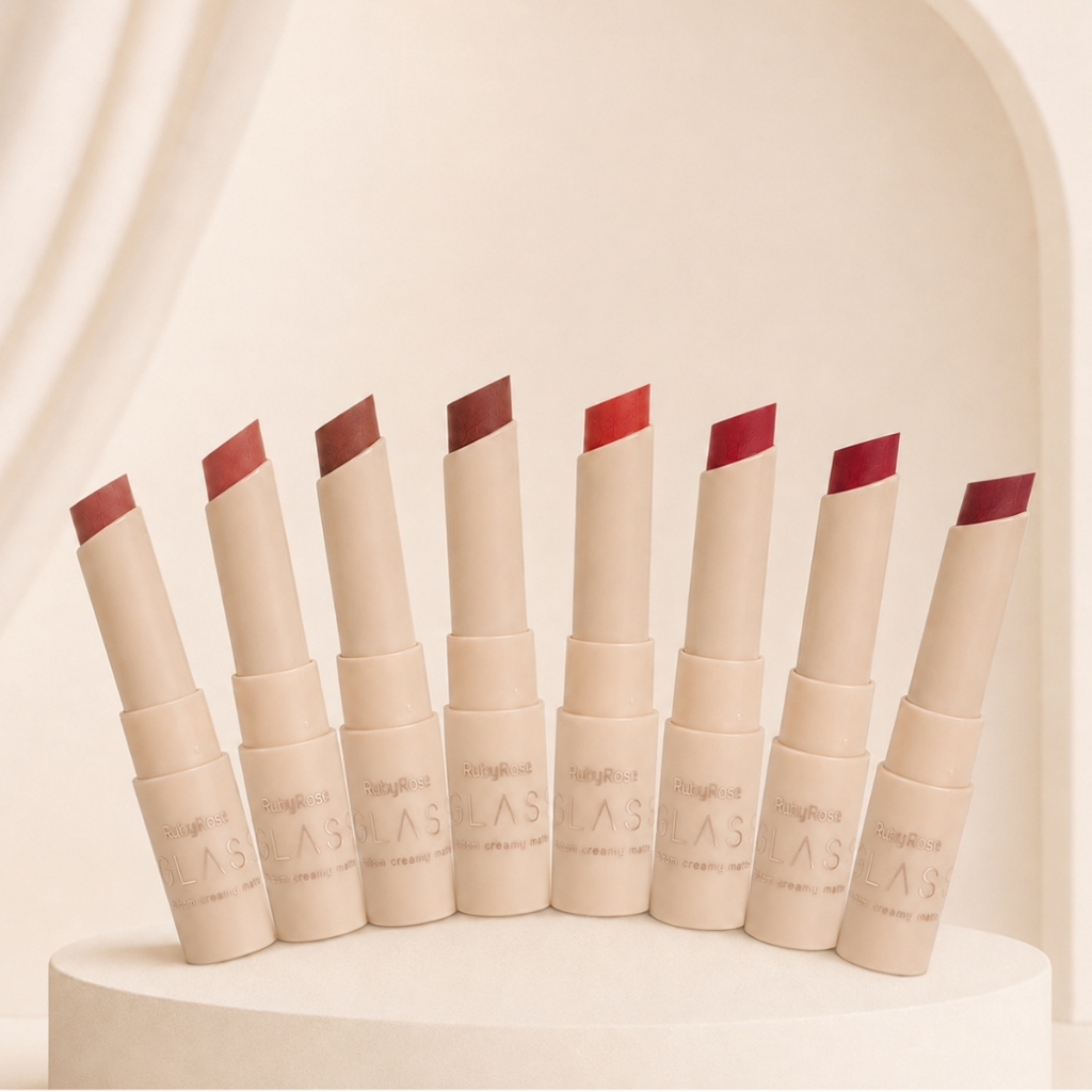 Batom Creamy Matte Glass Ruby Rose Aveludado Resistente à Água