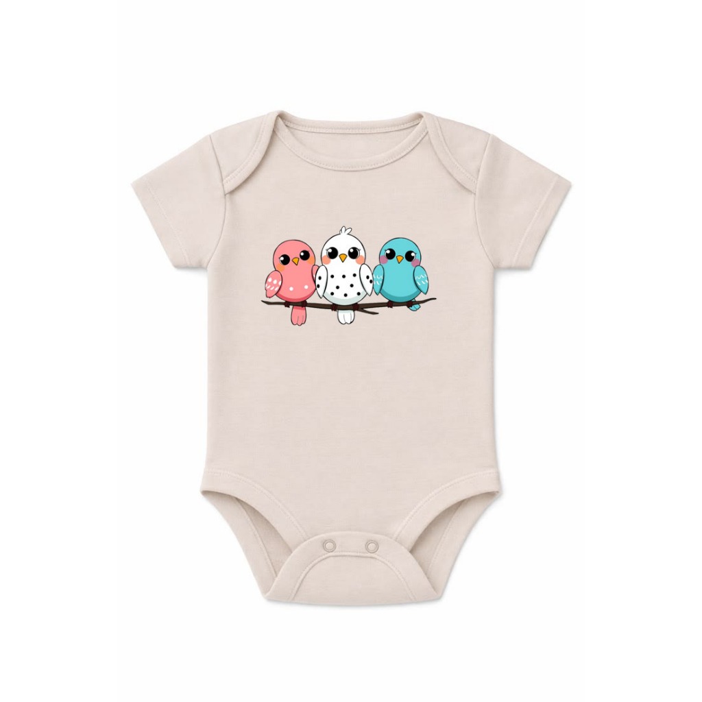 Body Para Bebês Estampa CUTE Passarinhos 100% Algodão