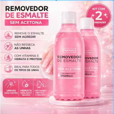 Kit C/2 Removedor Farmax Vitamina E Sem Acetona