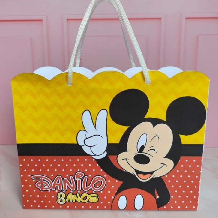 Sacolinha Mickey || Lembrancinha Mickey || Personalizados Mickey || Sacolinha Surpresa || Festa || Aniversário