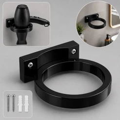 Suporte Secador De cabelo Parede Organizador Universal Banheiro Salão Com Parafusos Reforçado