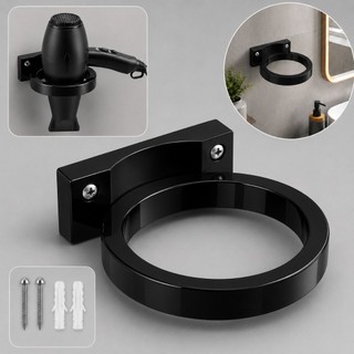 Suporte Secador De cabelo Parede Organizador Universal Banheiro Salão Com Parafusos Refor…