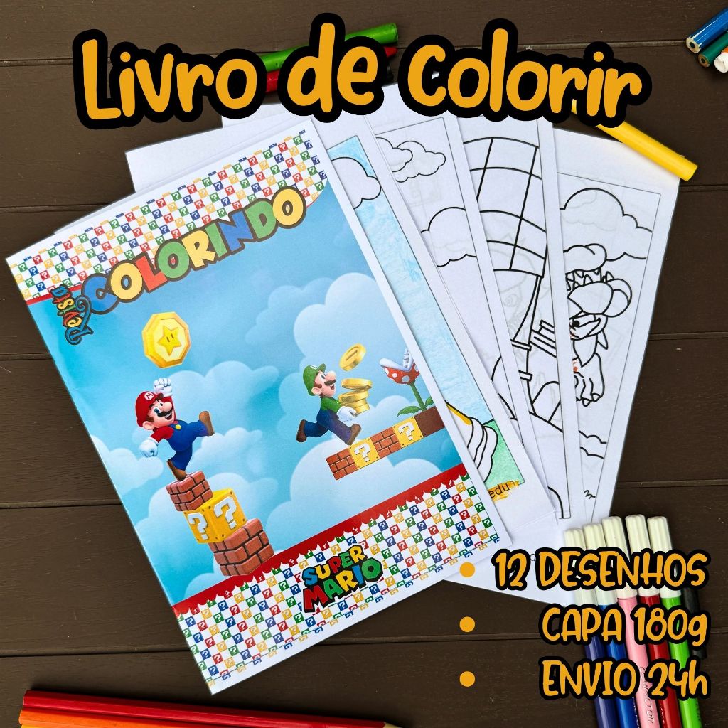 Lembrancinha Festa Infantil Personalizada | Livrinho de Colorir com Nome e Idade | Aniversário Menino Menina | Qualquer