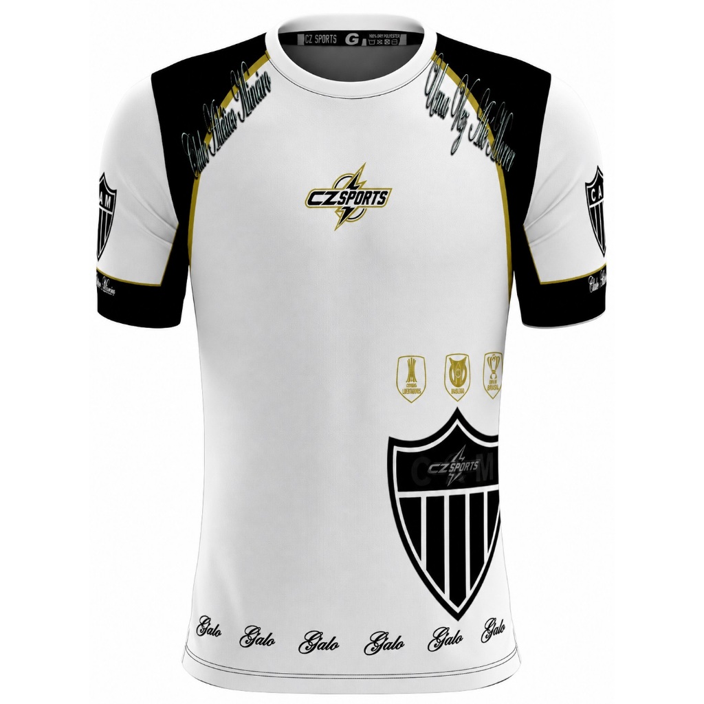 CAMISA FUTEBOL GALO BRANCA DRY FIT CAMISETA atletco TIME CAMISAS TIMES BLUSAS  galao MASSA TREINO