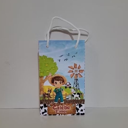 Sacolinha Personalizada Fazendinha-Lembrancinhas Personalizada-Festa Infantil-PEGUE E MONTE